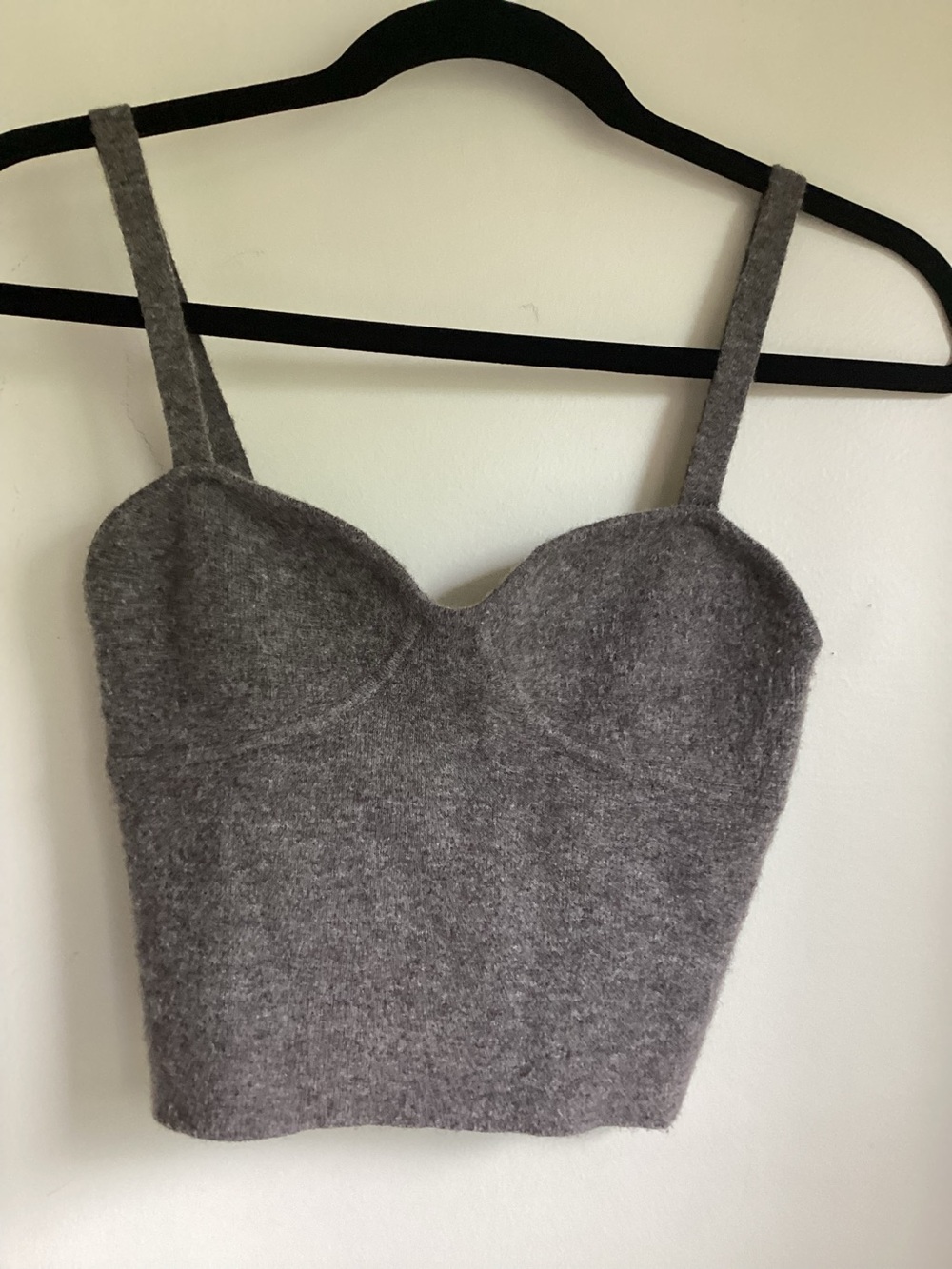 Wilfred Sicily Sweater Bustier Crop Top Size Small Grey Knit